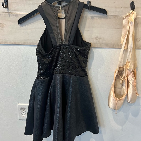 Weissman Got It tap jazz dance costume, black sequin dress, size large child - Picture 6 of 9